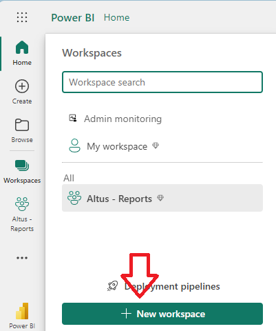Image shows verification of the ability to create a workspace