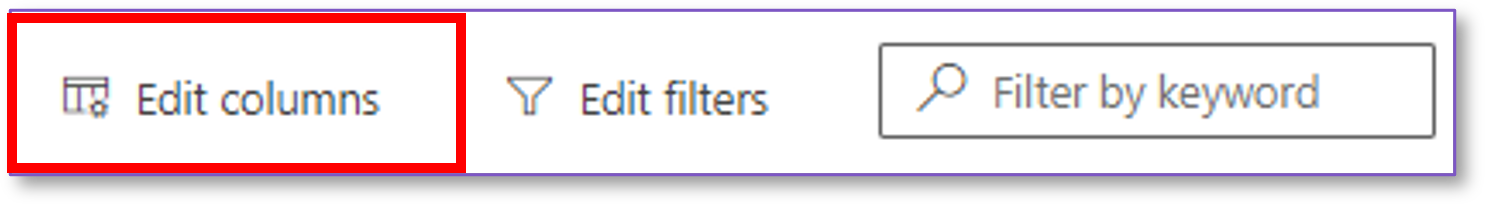 This shows Edit Columns button highlighted.